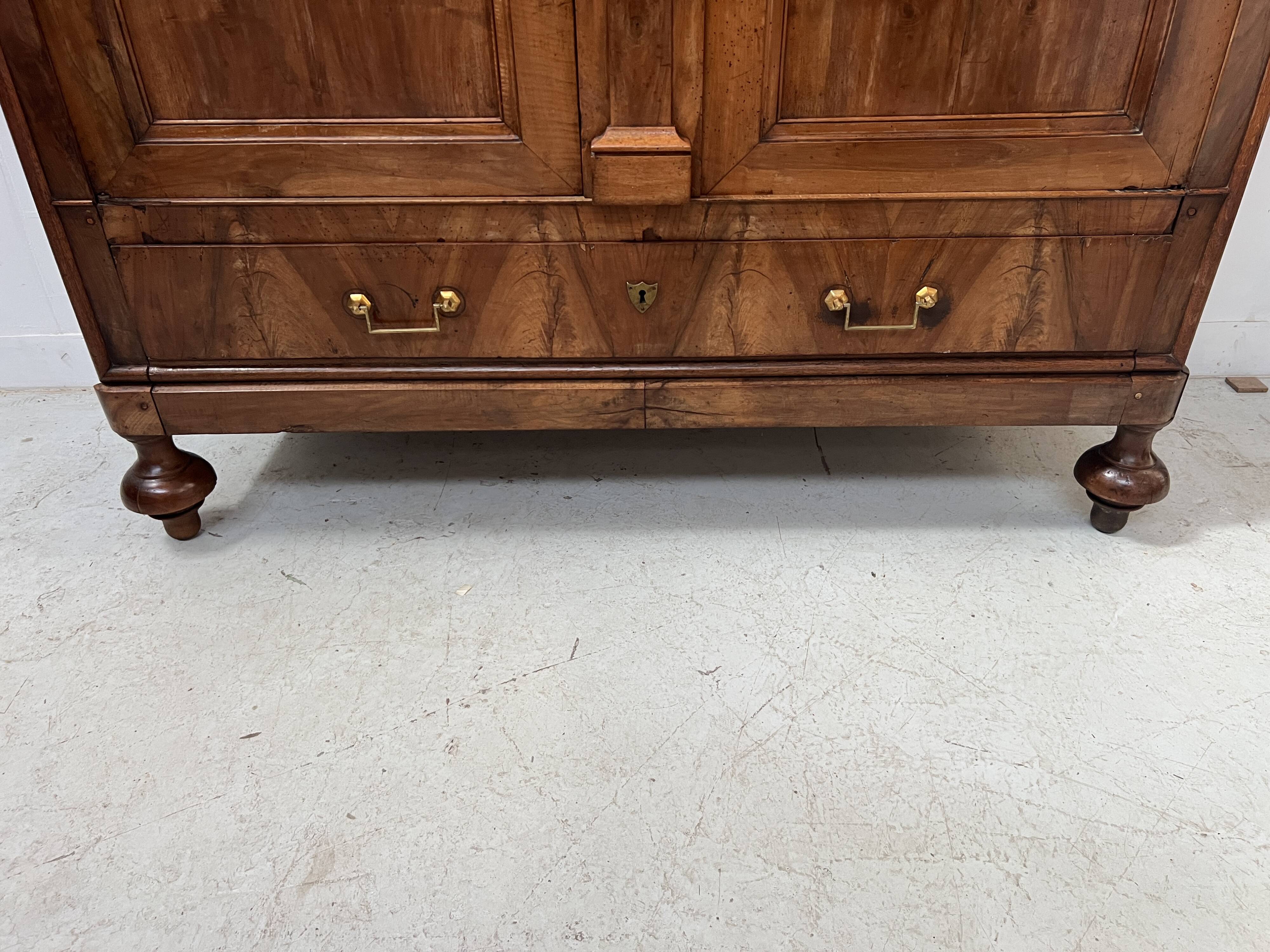 Napoleon III style wardrobe in solid walnut, 19th century