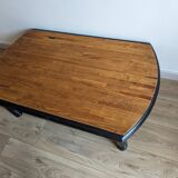 Table basse ancienne noire et bois