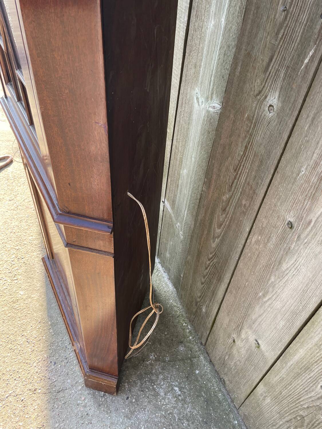 English mahogany corner bookcase/display cabinet