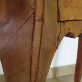 Pair of 2 Louis XV bedside tables - marquetry - 2 drawers - pink marble