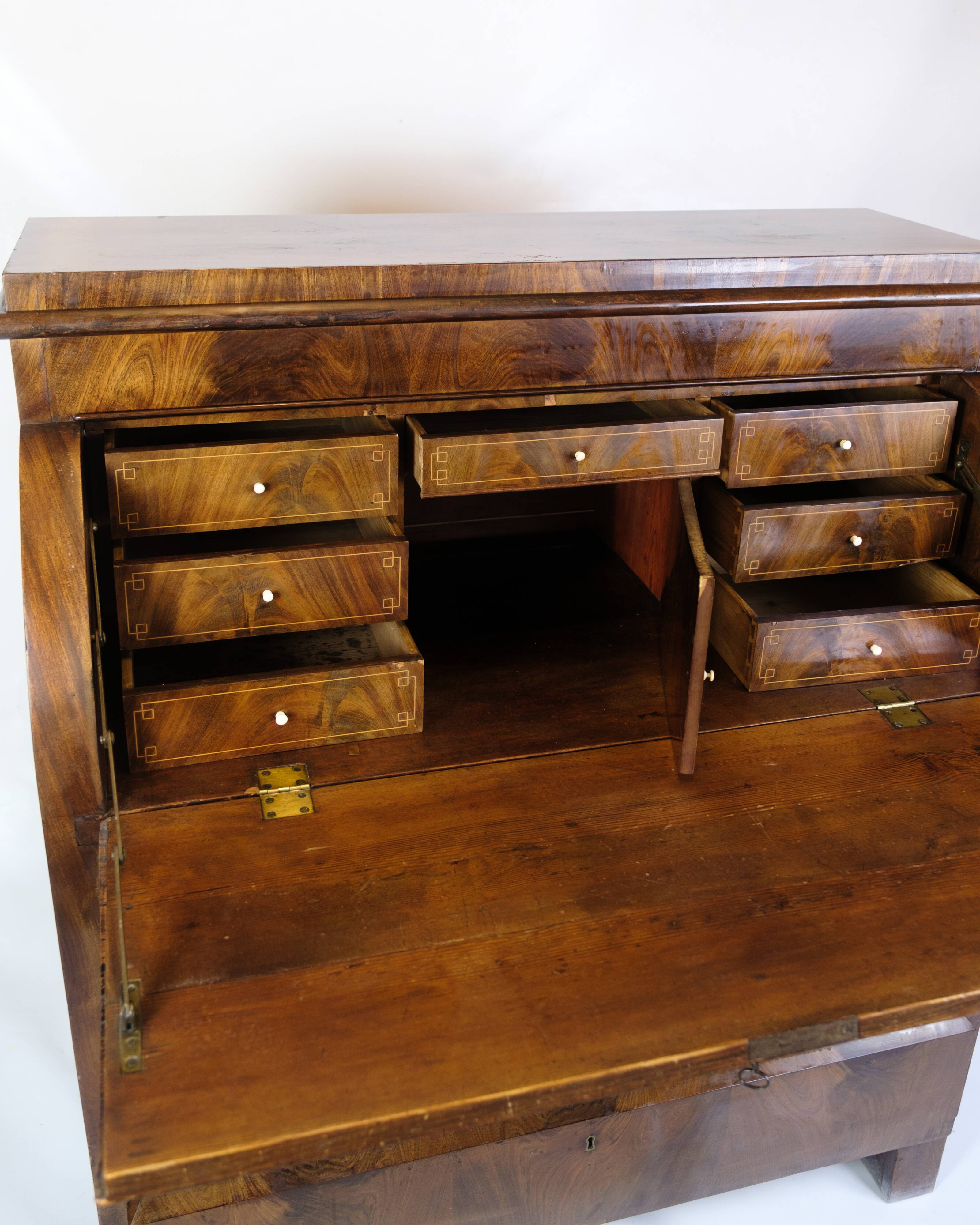 Chatol With Four Drawers Made In Hand Polished Mahogany From 1820s