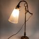 Bronze desk art deco lamp with tulip signed "schneider"