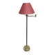 lampadaire en laiton avec bras articulé liseuse  1970 et son abbajour rouge