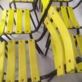 18 yellow metal bistro chairs
