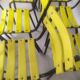 18 yellow metal bistro chairs