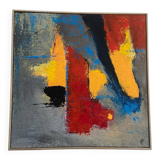 Abstract acrylic painting on canvas