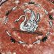 Iron tray décor swan and fish