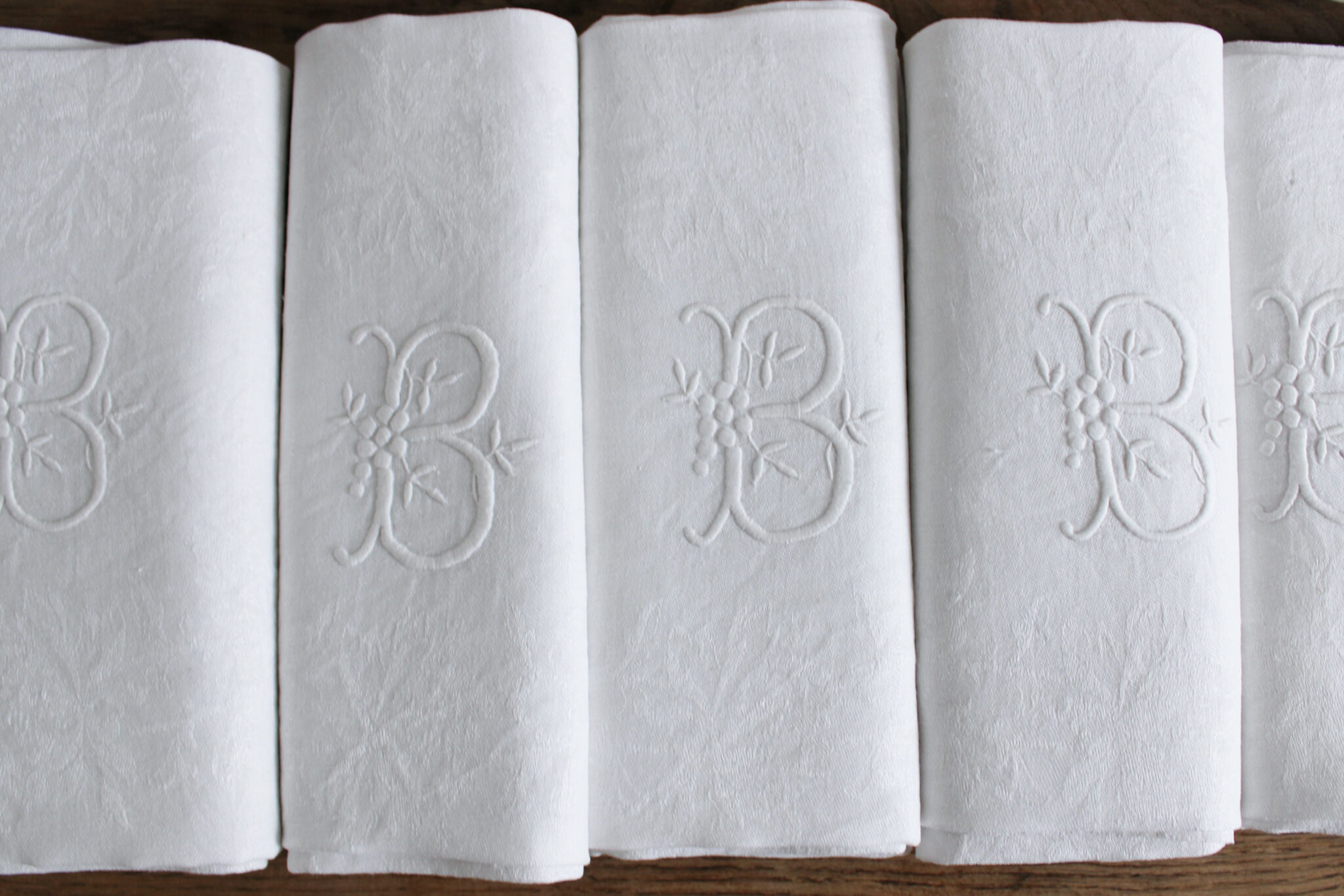 Lot de 6 serviettes de table monogrammées