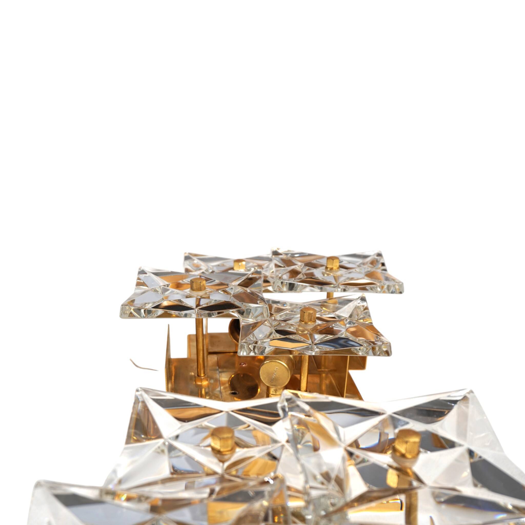 Set of 2 Kinkeldey Hollywood Regency crystal wall lamps, 1970