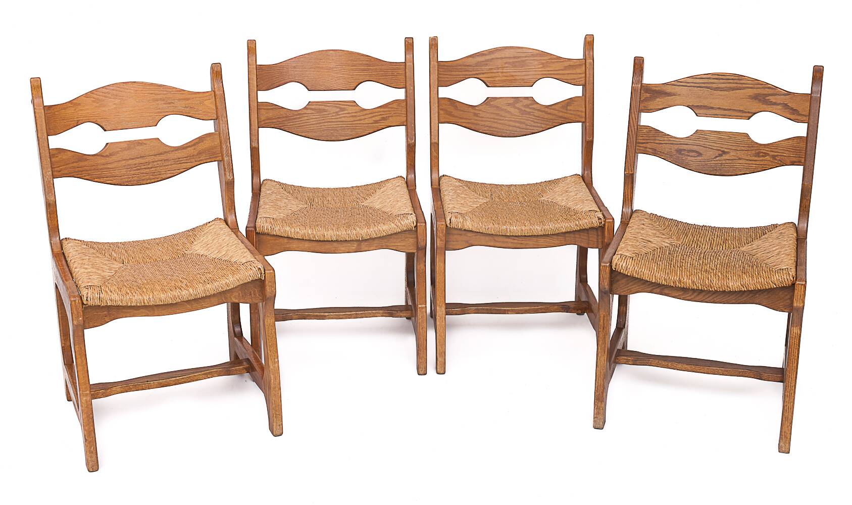 Set of 12 Guillerme and Chambron chairs