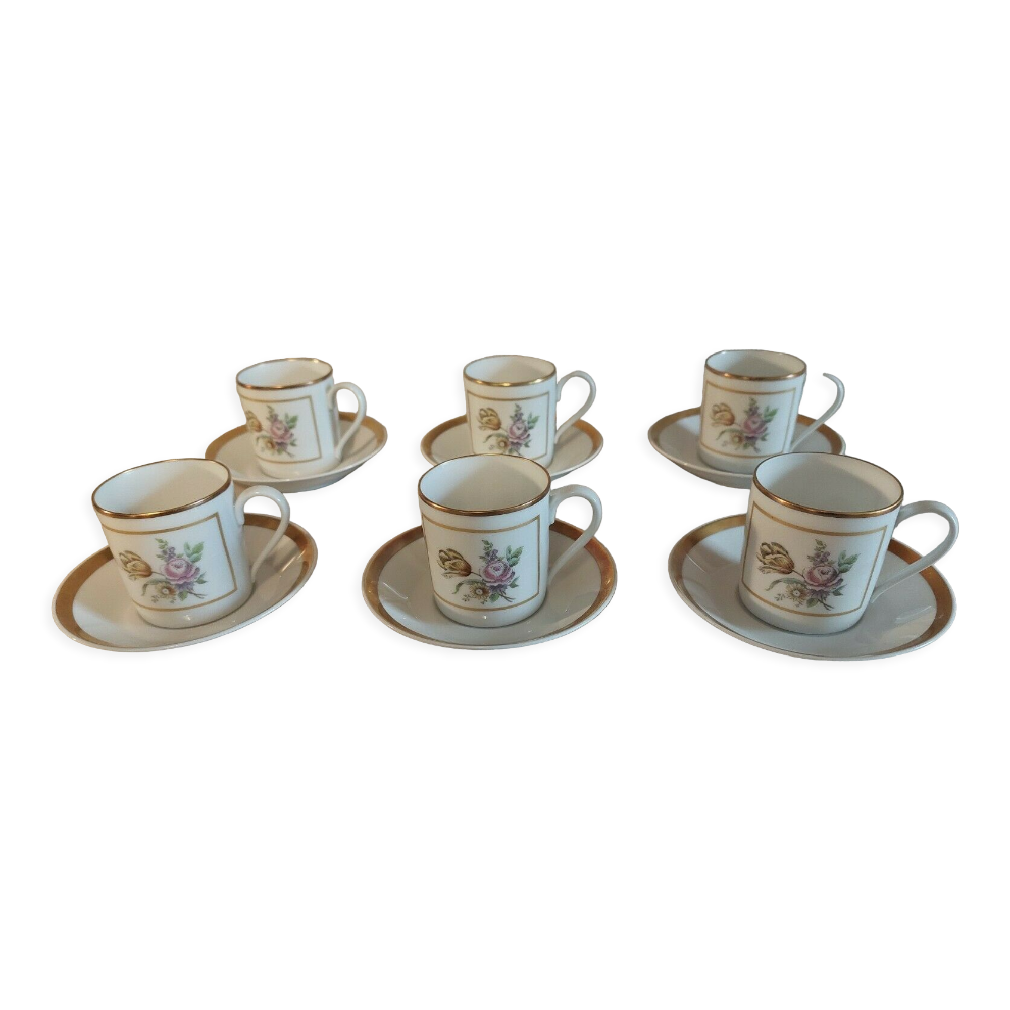 Cups series of six porcelain Hutschenreuther Selb Germany