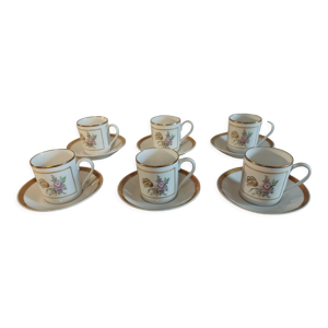 Tasses série de six porcelaine
