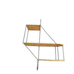 Étagère murale rotin - fer