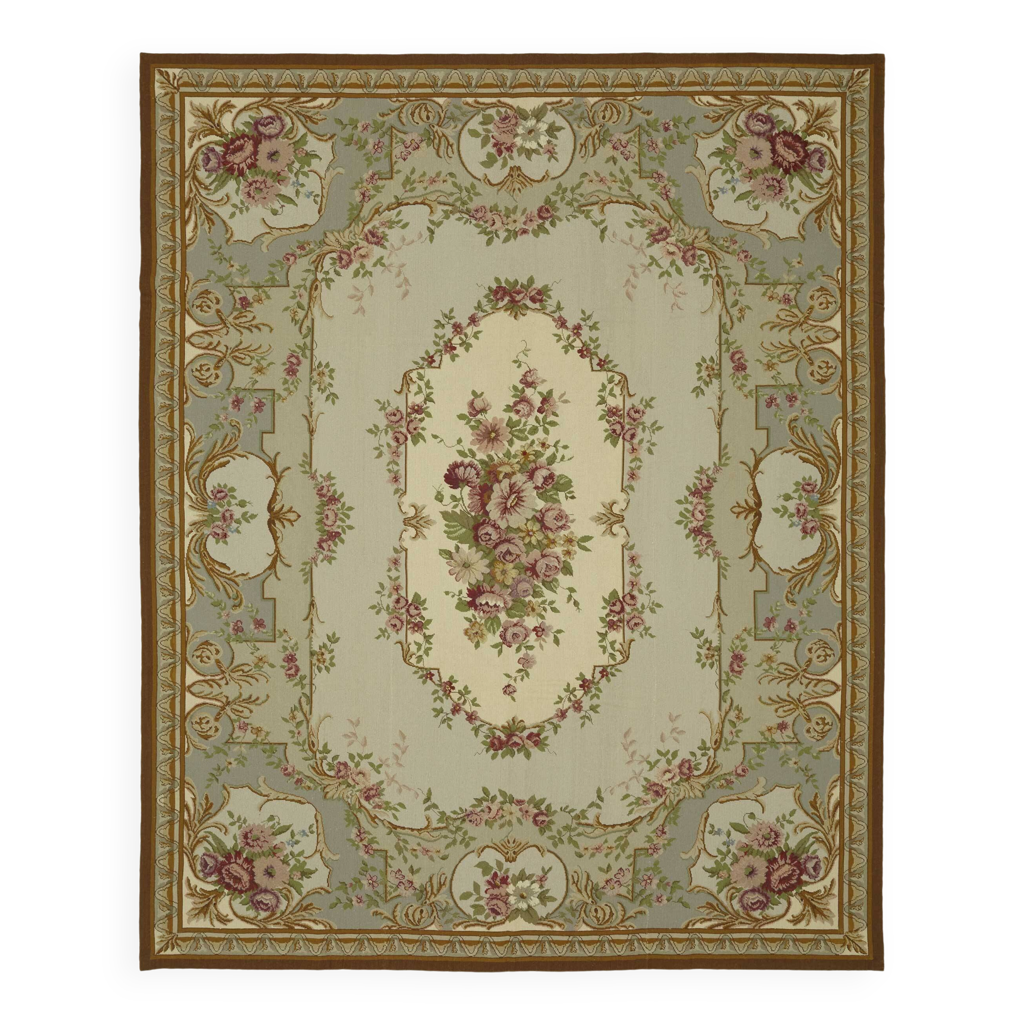 Handmade Vintage Flatweave Needlepoint Kilim 243 cm x 302 cm