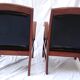 Paire de fauteuils style colonial bois et cuir de chèvre