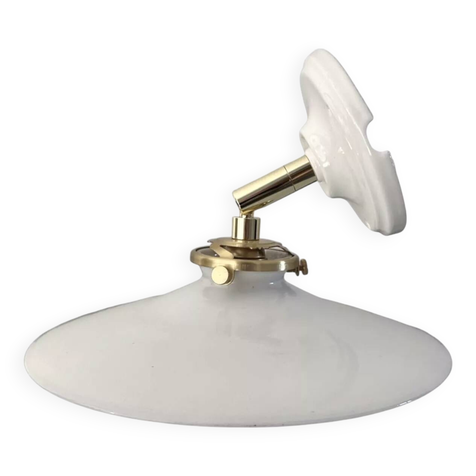 Vintage white opaline wall light
