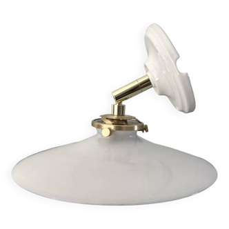 Vintage white opaline wall light