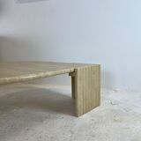 Coffee table Roche Bobois "eye" in travertine, 1970
