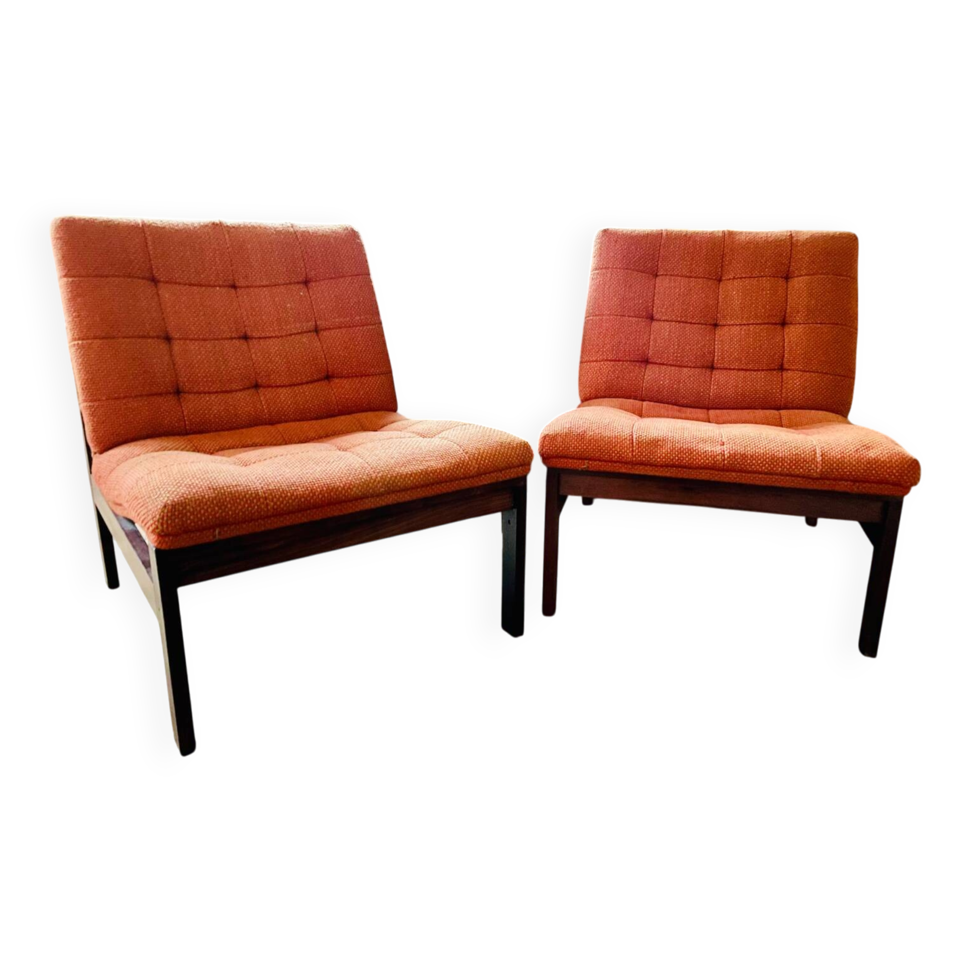 Paire chauffeuses scandinaves vintage