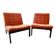 Paire chauffeuses scandinaves vintage