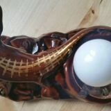 Ceramic lizard lamp and globe