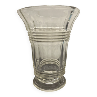 Vase vintage en verre moulé
