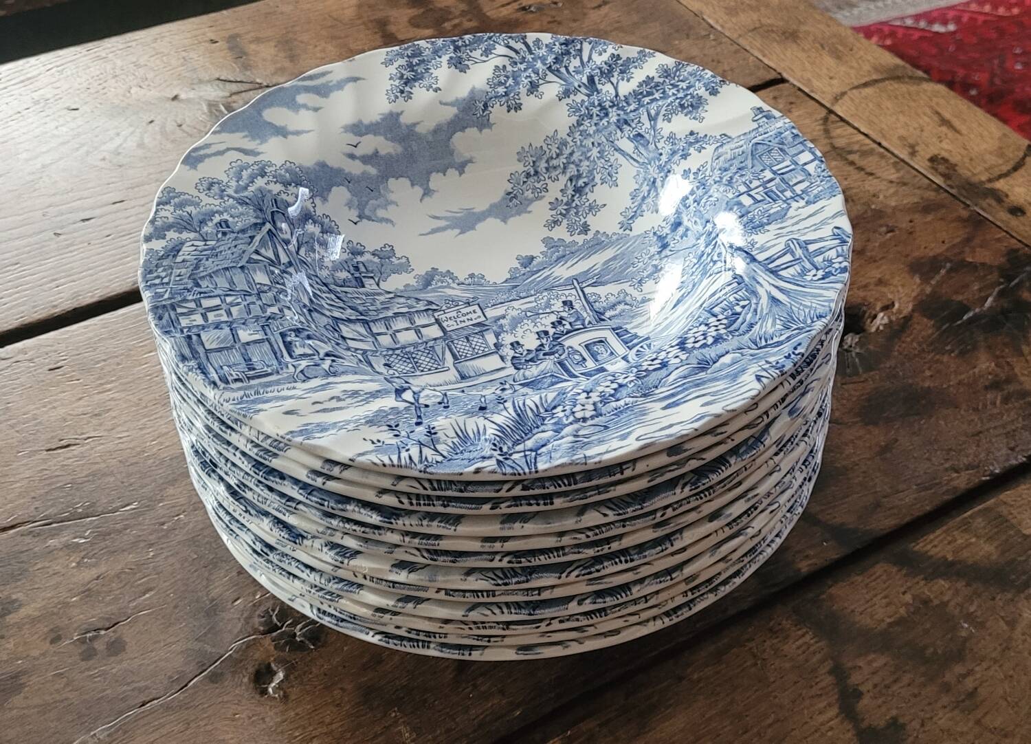 Deep plates "Coaching Days" – Alfred Meakin, Staffordshire