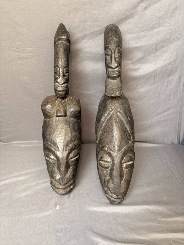 Anciennes paire de masques de cérémonie Heaume Dogon Bambara Mali