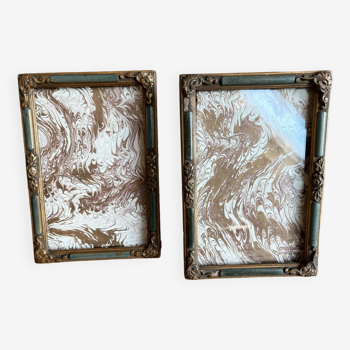 A pair of old wooden picture frames