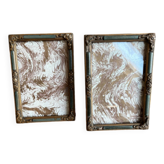 A pair of old wooden picture frames