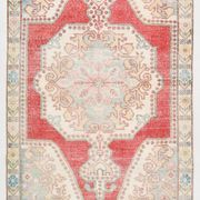 4x7 Red & Cream Antique Vintage Rug, 129x216Cm SK 22247