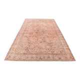 7x10 Dusty Pink Vintage Persian Rug, 199x303 Cm