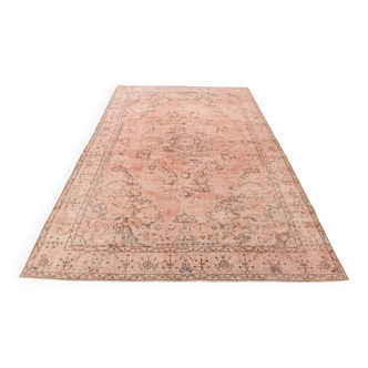 7x10 Dusty Pink Vintage Persian Rug, 199x303 Cm