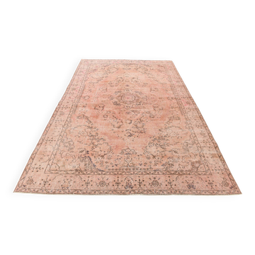 7x10 Dusty Pink Vintage Persian Rug, 199x303 Cm