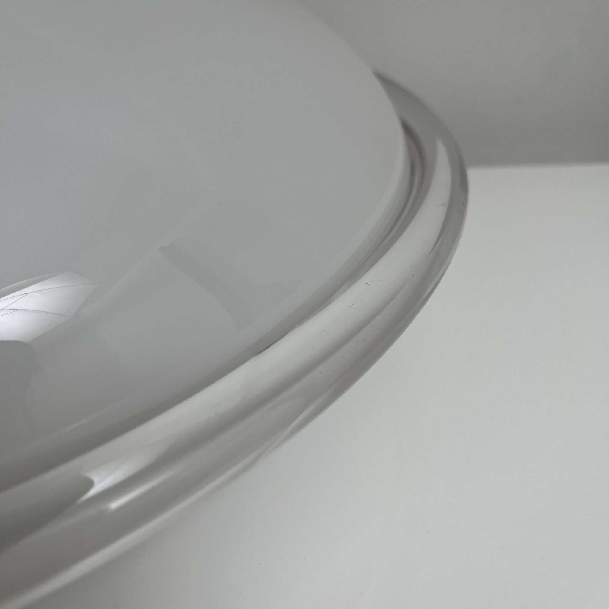 Vintage opal glass ceiling light Saturne Leucos 1970 Italy Diameter 39