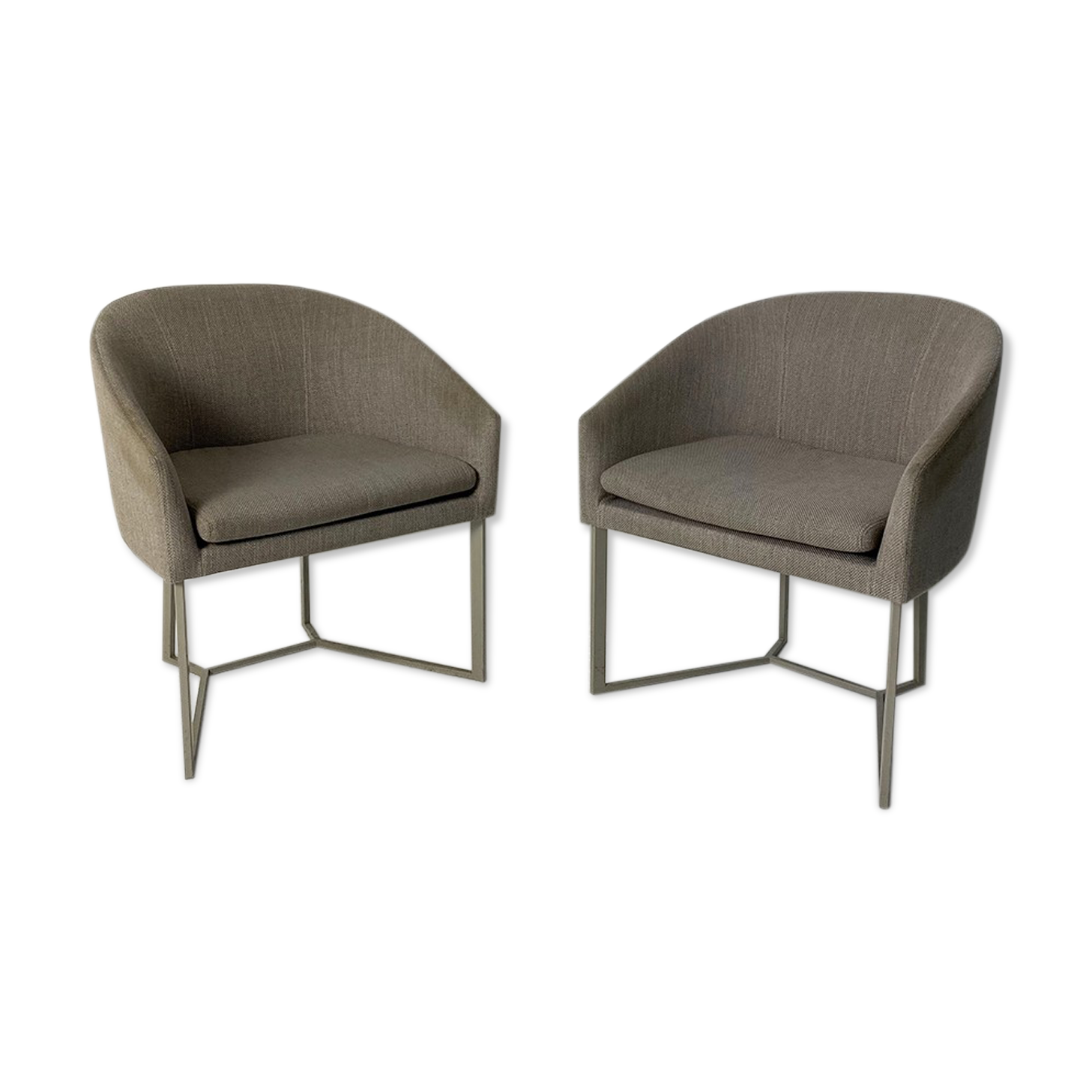 Pair of grey armchairs