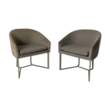 Pair of grey armchairs