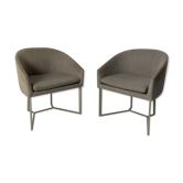 Pair of grey armchairs