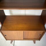 Vintage bookcase with compass feet from the 60s