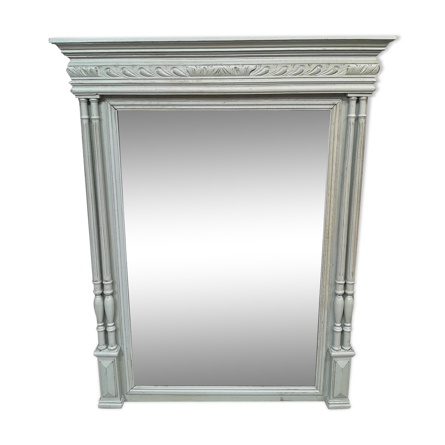Mirror trumeau XIXe patina shabby chic gustavien ice