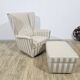 Winged armchair with footstool, 1960s.