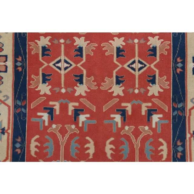Vintage Turkish Oushak Handmade Wool Cotton Red Area Rug 130x190