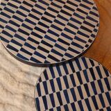 Set of two round and modern Zellige coffee tables