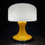 Mid-century Italian yellow table lamp from the 1970s.