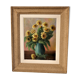 Painting bouquet of yellow daisies signed Auguste Boiteux