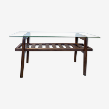 Scandinavian glass and teak table