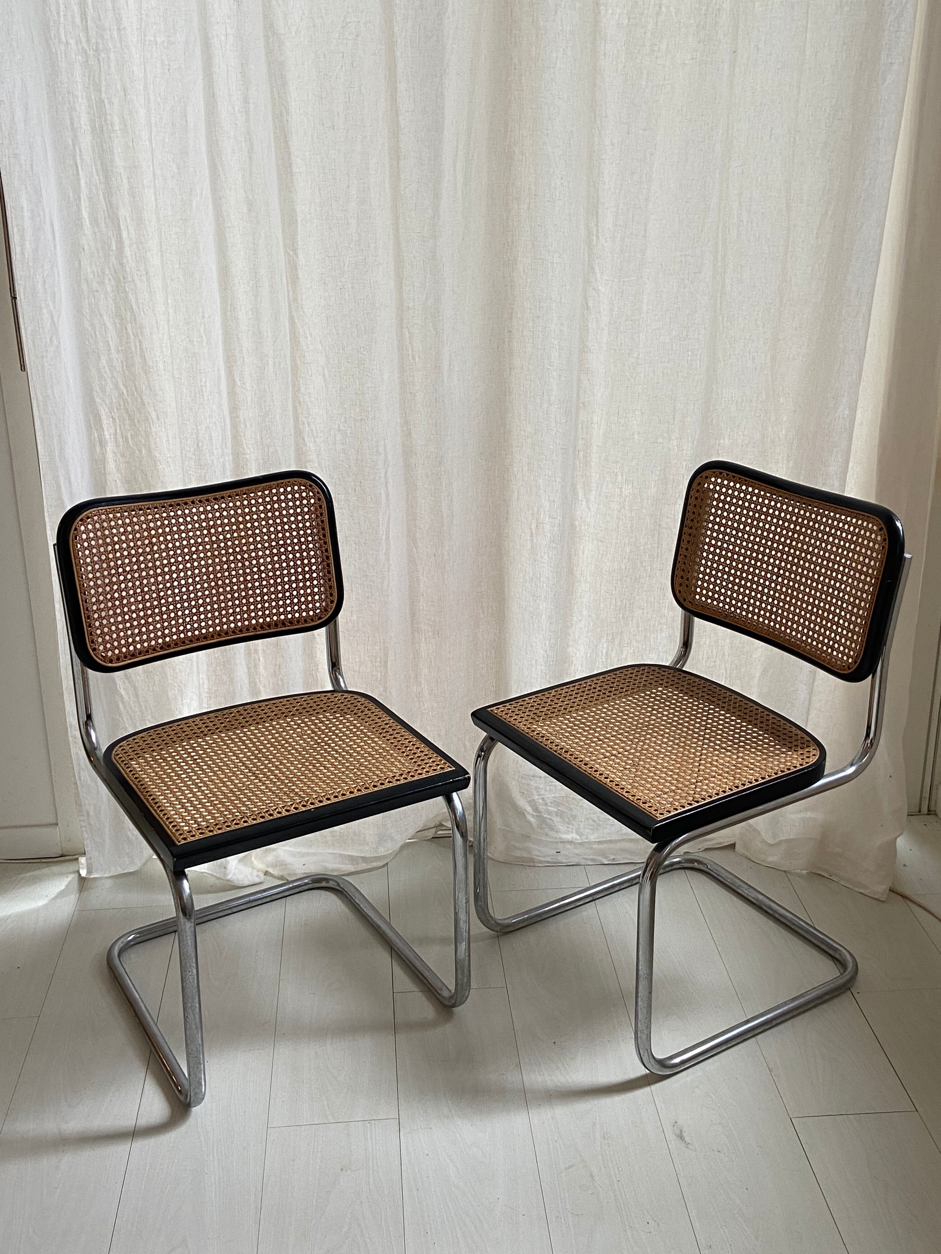 Pair of chairs Cesca b32 Marcel Breuer