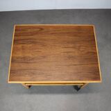Restored Danish teak rolling table with shelf, 1960s