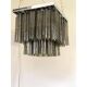 Contemporary Grey "Tronchi" in Venini Style Murano Glass Sputnik Squared Flush Mount