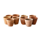 10 old terracotta seedling pots